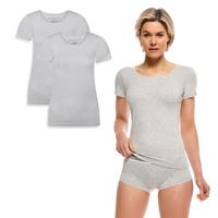 Bamboo Basics T-shirts Kate (2-pack) - Light Greyelange