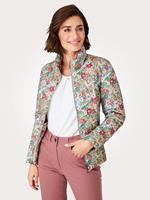 Gewatteerde jas met bloemendessin MONA Ecru/Groen/Roze