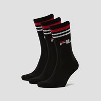 Fila Unisex Socken 3 Paar - Street, Sport, Lifestyle, Socks Set, Stripes, Schwarz