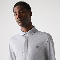 Lacoste Regular Fit Langärmeliges Herren  Paris Polo aus Stretch-Baumwollpiqué - Heidekraut Grau 