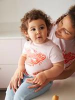 Meisjes-T-shirt Family team capsulecollectie Vertbaudet en Studio Jonesie in biologisch katoen roze