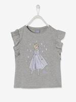 REINE DES NEIGES Disney Frozen meisjesshirt met ruches grijs gechineerd