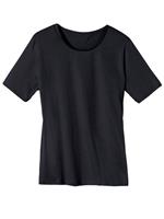 Shirt met ronde hals in zwart van heine