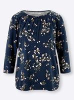 Bedrukt shirt in donkerblauw/poudre bedrukt van Linea Tesini