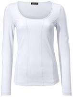 Shirt met vierkante hals in wit van Linea Tesini