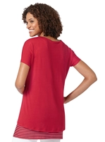 Shirt + top in rood van heine