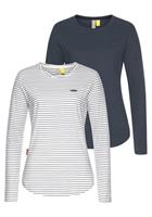 Alife & Kickin T-Shirt »LeaAK« (2-tlg., 2er-Pack) sportive Langarmshirts mit Bogensaum & Rundhalsausschnitt