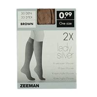 Zeeman Lady Silver - Kniekousen - Stretch - 30 den - 2-Pack