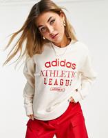 Adidas 'Retro Luxury' - Sweater met slogan in gebroken wit