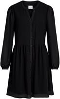 VILA semi-transparante A-lijn jurk VIAMIONE van gerecycled polyester zwart
