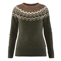 Fjällräven Övik Knit Sweater W Damen Wollpullover dunkelgrün 