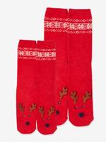 Mama & Tochter Socken Oeko-Tex, Weihnachts-Familien-Kollektion rot/blau von vertbaudet