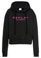 Replay Sweatshirt, Crop-Sweater mit Kapuze Replay-Logo