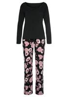 Lascana Pyjama met bloemmotief en kanten details