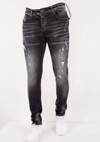 True Rise Stonewashed slimfit jeans stretch