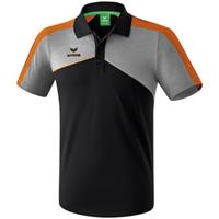 erima Premium One 2.0 Funktions Poloshirt Kinder black/grey melange/neon orange
