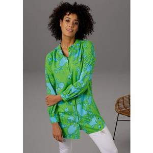 NU 21% KORTING: Aniston CASUAL Lange blouse met grafische bloemenprint in topactuele kleurencombinaties