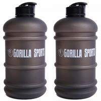 Gorilla Sports 2er Set Trinkflasche Gallone 2,2 L Rot