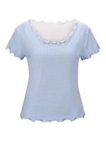 Bedrukt shirt in ijsblauw/wit bedrukt van Linea Tesini