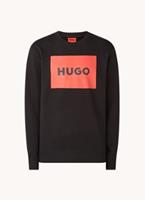 Hugo Herren Sweater - Duragol222, Sweatshirt, Rundhals, French-Terry, Baumwolle, Schwarz