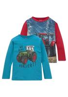 KIDSWORLD Langarmshirt "Traktoren", (Packung, 2 tlg., 2er-Pack), mit 1x Fotodruck