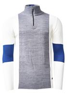 Rusty Neal Fijn gebreide trui in colorblock-stijl met opstaande kraag