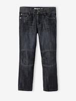 VERTBAUDET Rechte onverwoestbare jeans voor jongens met cut-outs aan de knie denimgrijs