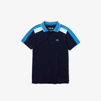 Lacoste Jungen  Sport Baumwoll Poloshirt mit Kontrastdetails - Navy Blau / Blau / Weiß 