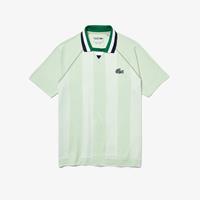Lacoste Herren  Sport Poloshirt mit offenem Kragen - Grün / Weiß / Navy Blau 