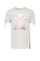 Garcia T-Shirt, Ringel, Print, Rundhals, Bindedetails, für Mädchen, off-white