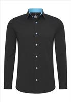 Rusty Neal heren overhemd | zwart - turquoise | slim fit | Italian-Style.nl, 