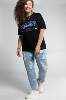 Studio Untold Regular-fit-Jeans »Mom Jeans 5-Pocket geschnittener Saum destroyed«