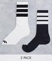 adidas 3-Streifen Crew Socken, 2 Paar WeiÃŸ