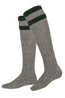 Country Socks Trachten Kniestrümpfe grau grün 005576