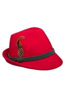 Kitzo Damen Trachtenhut rot mit Feder 130134