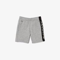 Lacoste Jungen Fleece-Shorts mit seitlichem Streifen - Heidekraut Grau / Schwarz 