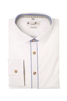 G'weih & Silk Trachtenhemd langarm weiß blau Konrad 002185