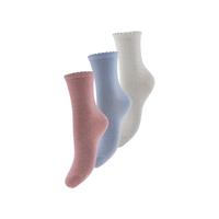 Pieces dames sokken 3-pack - Roze/blauw/Wit
