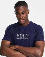 Polo Ralph Lauren Lounge T-shirt in marineblauw met tekstlogo op de borst