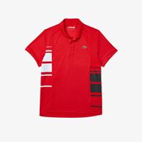 Lacoste Herren  Sport Poloshirt mit Colourblock - Rot / Weiß / Schwarz / Weiß 