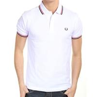 Sportus.nl Fred Perry - Twin Tipped Polo Shirt - Wit/ Rood