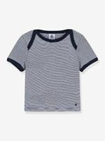 PETIT BATEAU Gestreept t-shirt baby milleraies korte mouwen  in biokatoen marineblauw gestreept wit