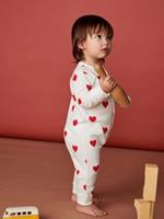 PETIT BATEAU Biologisch katoenen baby pyjama  wit hartjesprint