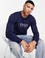 Polo Ralph Lauren Lounge t-shirt met lange mouwen in marineblauw met tekstprint op de borst
