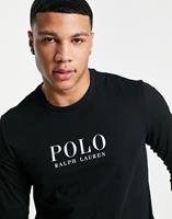 Polo Ralph Lauren Lounge - T-shirt met lange mouwen in zwart met logo op de borst