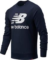 New Balance Essentials Stacked Logo Crew sweater donkerblauw/wit