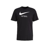 Nike T-shirt Swoosh Futbol - Zwart/Wit