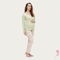 Mamalicious Zwangerschapspyjama / Voedingspyiama Lia Celadon Green