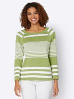 Gestreepte pullover in kiwi/wit gestreept van heine