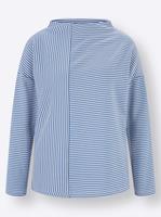 Shirt met lange mouwen in ecru/medium blauw gestreept van heine